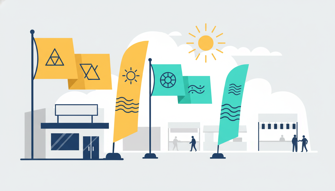 Fahnen drucken: Flaggen Werbung, die im Wind überzeugt!